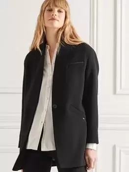 Image of Superdry Studios Wool Town Coat - Black, Size 14, Women