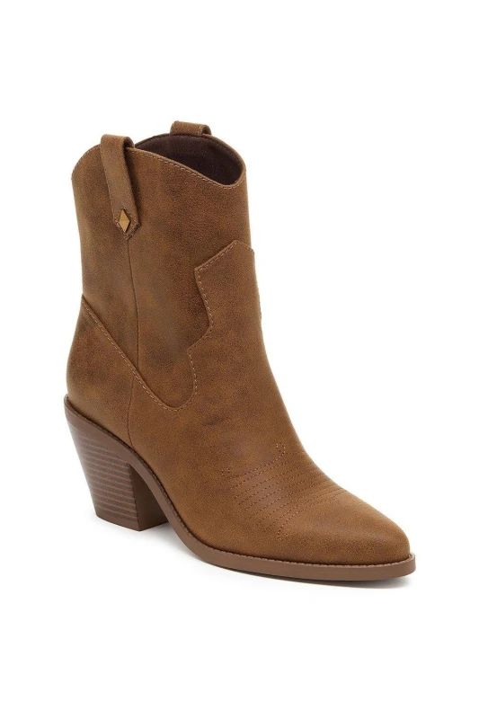 Image of Rocket Dog Womens Feather Pull On Western Cowboy Ankle Boots - UK 4 Brown female GDE2791WAL4