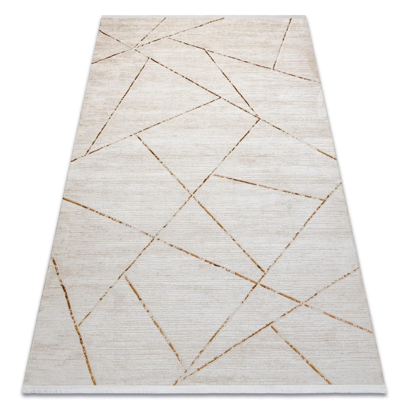 Image of RugsX Modern Carpet Duke 51557 Cream / Gold - Geometric, Structured, Very So 120X170 Cm