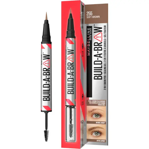Image of Maybelline Build-A-Brow 2 Easy Steps Eye Brow Pencil and Gel (Various Shades) - Soft Brown