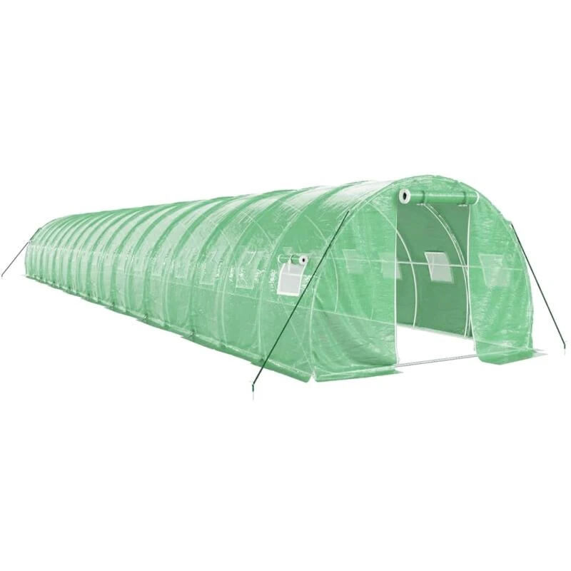 Image of vidaXL Greenhouse with Steel Frame Green 54 m 18x3x2 m, Green 3188046