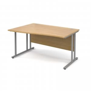 Image of Maestro 25 SL Left Hand Wave Desk 1400mm - Silver Cantilever Frame oa