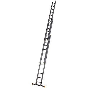 Image of Werner D Rung 3 Section High Grade Aluminium Extension Ladder - Max Height 8.54m