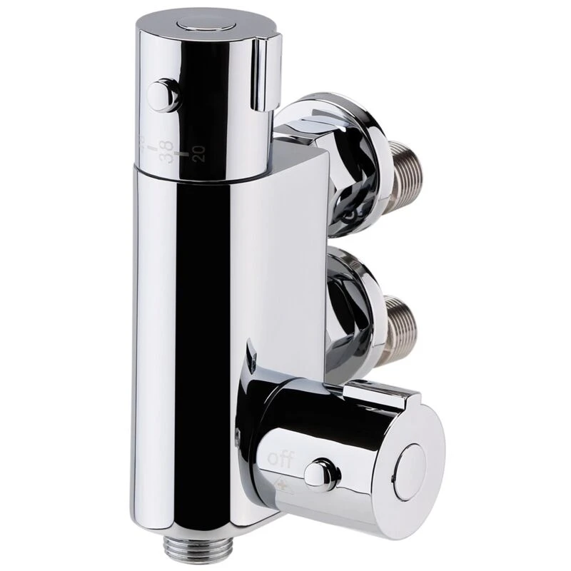 Image of NUIE Nuie - Vertical Thermostatic Bar Bottom Outlet Shower Valve - Chrome VBS023