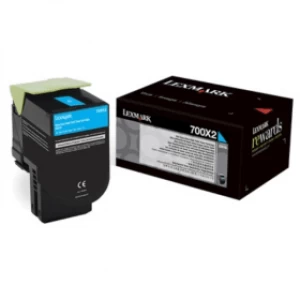 Image of Lexmark 700X2 Cyan Laser Toner Ink Cartridge