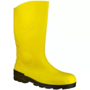 Image of Dunlop Devon Unisex Yellow Safety Wellington Boots (43 EUR) (Yellow/Black) - Yellow/Black