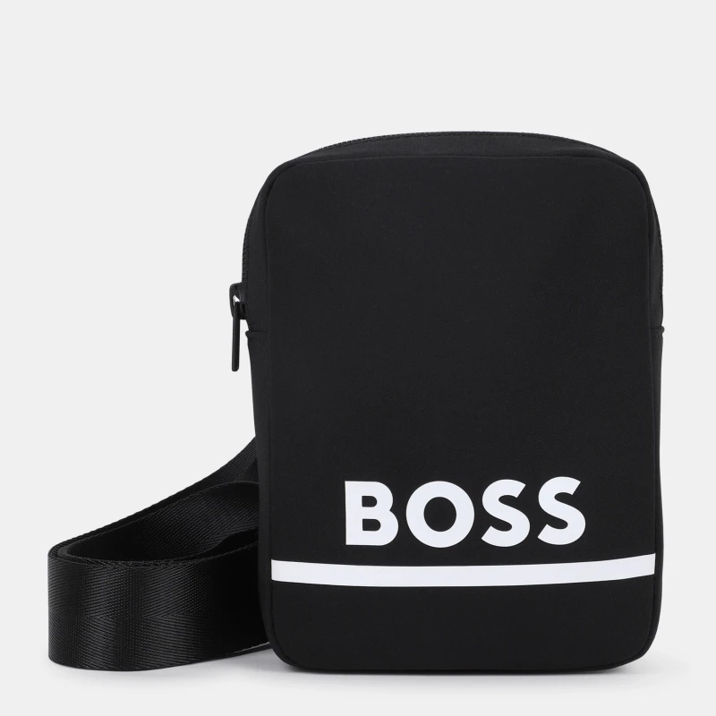 Image of Boss Kids Logo Iconic Crossbody Bag Black/White male One Size