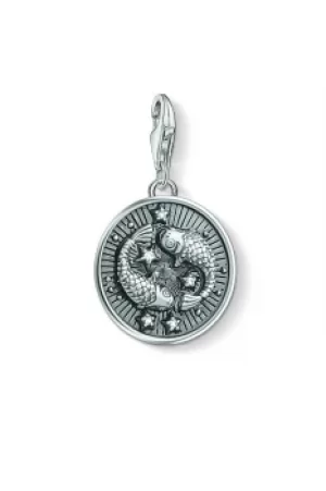 Image of Ladies Thomas Sabo Sterling Silver Charm Club Zodiac Sign Pisces Charm 1639-643-21