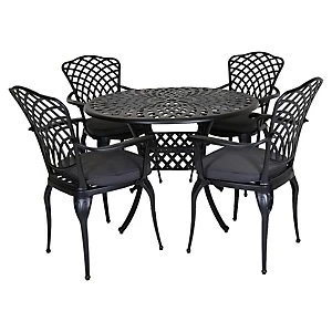 Image of Charles Bentley Cast Aluminium 4 Seater Dining Set