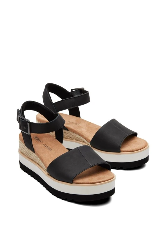 Image of TOMS Womens Diana Wedge in Black Size: 7 Black Female 7