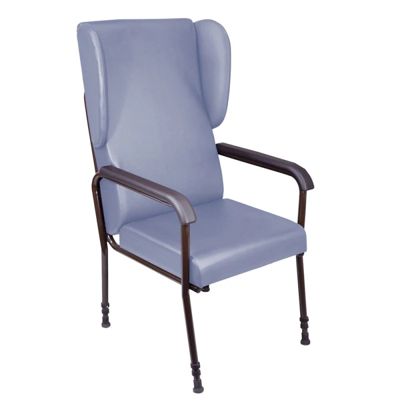 Image of Loops Height Adjustable High Backed Lounge Chair - Blue Upholstery - 450 570mm Height Multi