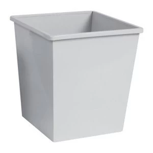 Image of 5 Star Facilities 27 Litre Waste Bin Square Metal Scratch Resistant Grey