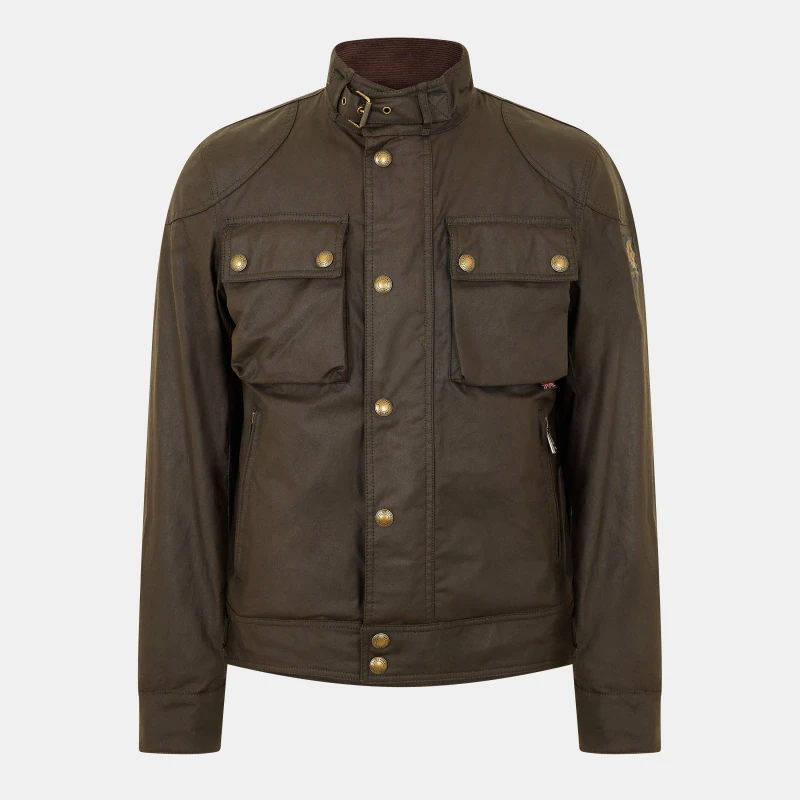 Image of Belstaff Mens Racemaster Wax Jacket Faded Olive male L