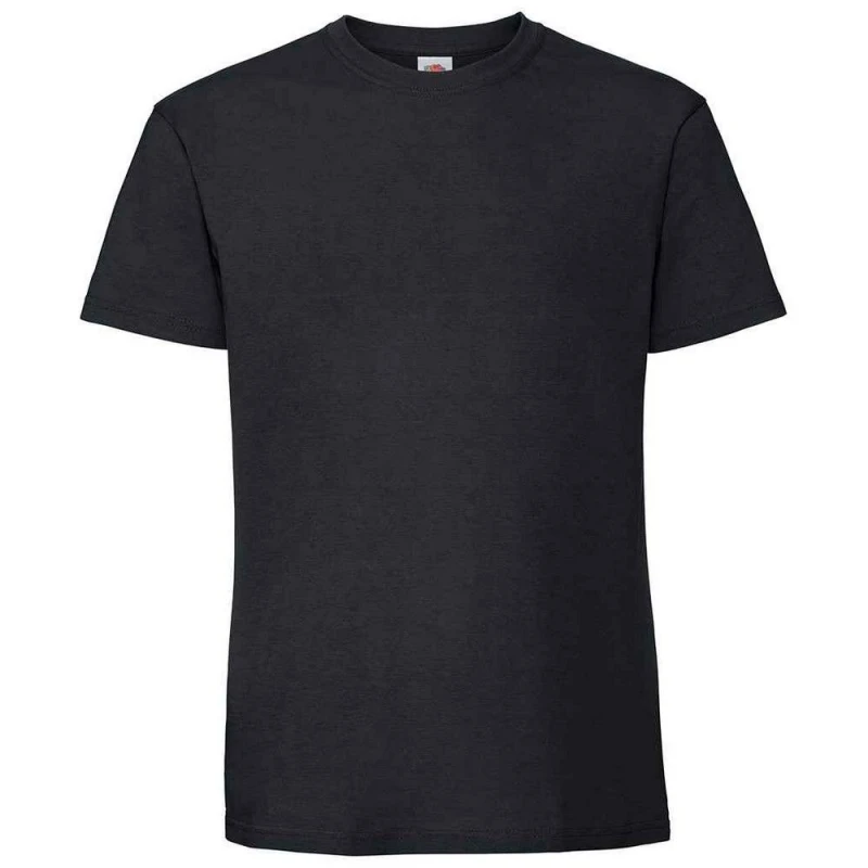 Image of Fruit Of The Loom Fruit of the Loom Men Ringspun Premium T-Shirt in Black Size: Small Black S Male 5063527582096