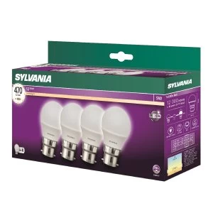 Image of Sylvania LED B22 4.5W Ball - 4 Pack