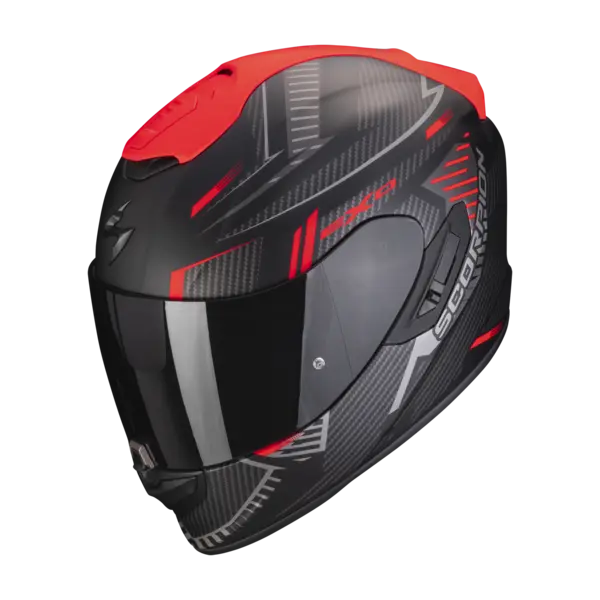 Image of Scorpion Exo-1400 Evo Air Shell Matt Black-Red Full Face Helmet L