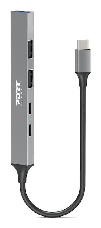 Image of PORT DESIGNS Port Designs 900163 interface hub USB Type-C 5000 Mbps Silver 900163
