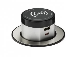 Image of Wireless Desktop Charger with Pop-Up Dual USB charger