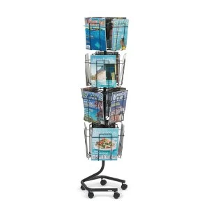 Image of Safco Rotating Floor Standing Display Unit 16xA4 Pocket 4139CH