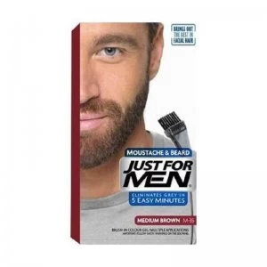 Image of Just For Men Moustache & Beard Brush-In Colour Gel M35 Medium Brown
