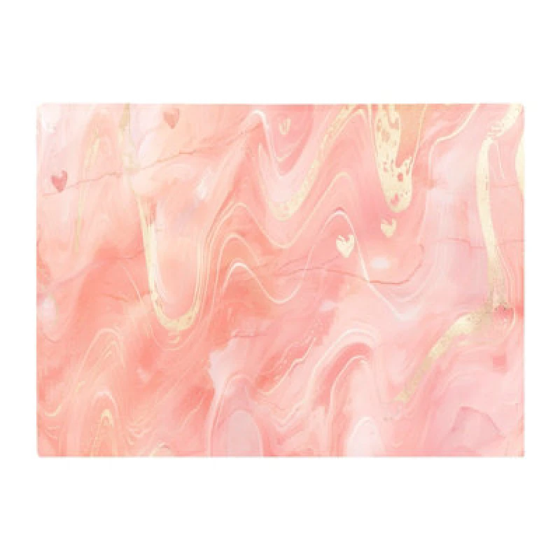 Image of Warren Reed Designer Salmon Pink Hearts Marble Effect Chopping Board