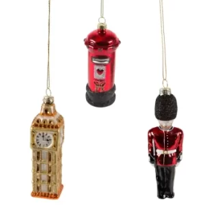 Image of Lovely London Postbox, Big Ben & Guard Decorations (Set of 3)
