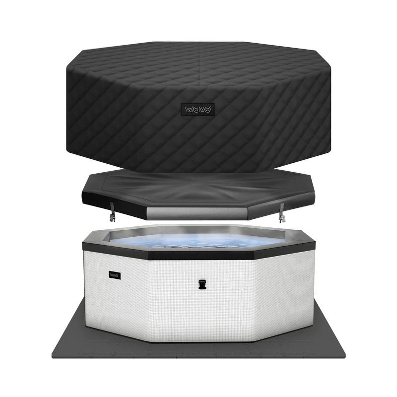 Image of Wave Spas Wave Como Energy-Efficient Hot Tub Bundle 6 Person in Off-White Off-White Unisex 6 Person