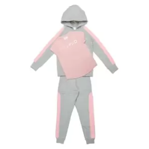 Image of USA Pro Piece Fleece Tracksuit Junior Girls - Pink