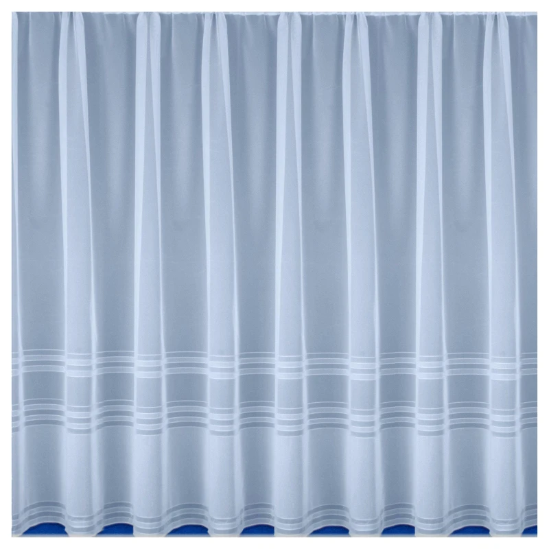 Image of Tyrone Textiles 200x122cm Hudson Stripe Lace Net Cut Panel (79x48"), White HUDPAA48