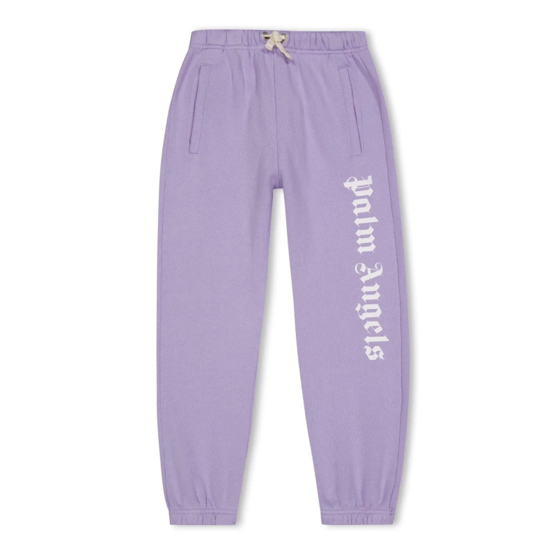 Image of Palm Angels Logo Jogging Bottoms Juniors Lilac/White female 8Y