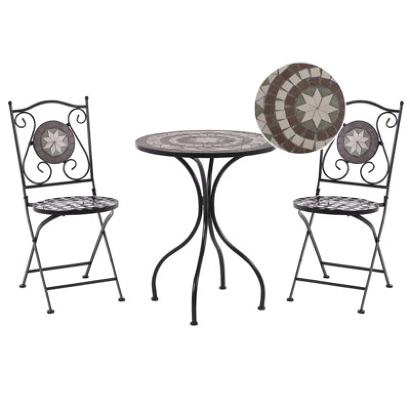 Image of Beliani Bistro Set Folding Cariati Metal Black