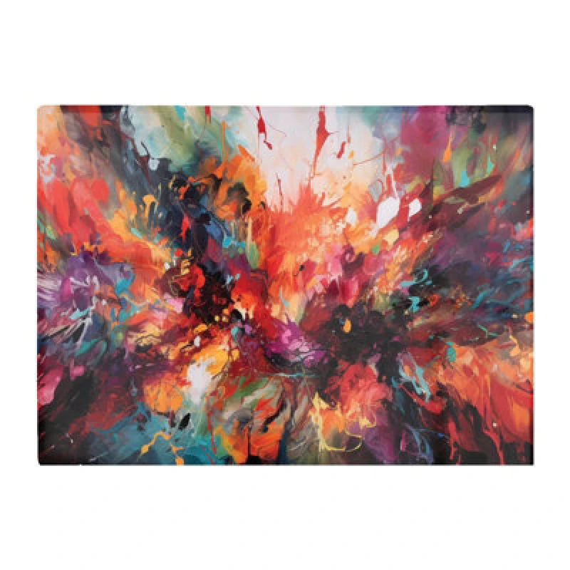 Image of Warren Reed Designer A Vibrant Abstract Painting Of Halloween Glass Chopping Board