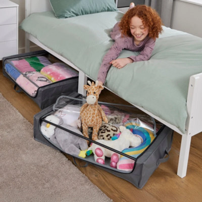 Image of Liberty House Toys Underbed Storage Cart with Wheels (Pack of 2), Grey LHT1012E