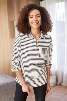 Image of Fine-Line Stripe Jersey Shirt