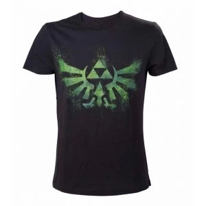 Image of Nintendo Legend of Zelda Distress Green Royal Crest Medium T-Shirt