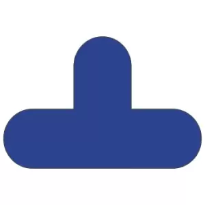 Image of PVC floor markings, T shape, pack of 50, blue