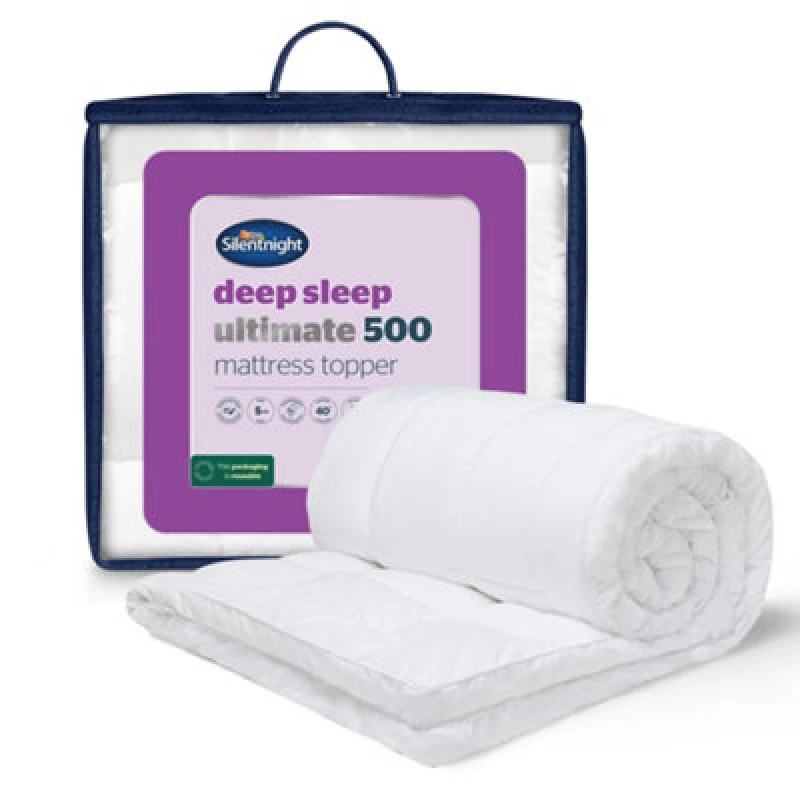 Image of Silentnight Ultimate Deep Sleep 500 5Cm Mattress Topper White WA8NS Unisex Double