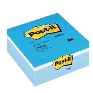 Image of Post it Cube 76 x 76mm Sticky Notes Blue 400 Sheets