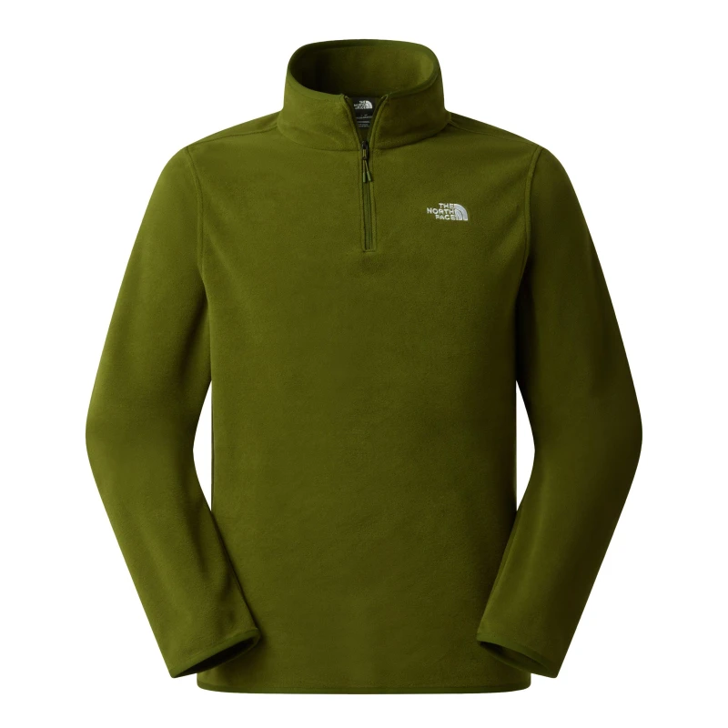 Image of The North Face 100 Glacier Quarter Zip Fleece Mens Woodland Green male Medium