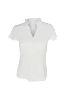 Image of Corporate Short Sleeve V-Neck Mandarin Collar Top