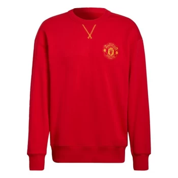 Image of adidas Manchester United CNY Crew Sweatshirt Mens - Red