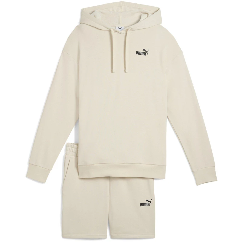 Image of Puma Short Hooded Relaxed Sweat Suit 7 T Tracksuit Womens Alpine Snow female 14 (L)