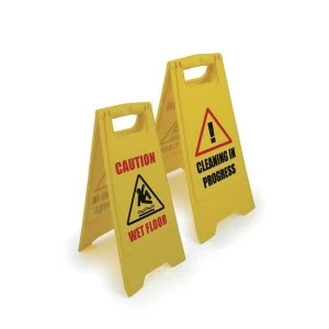Image of PVC Sign 300x400x600mm Caution Wet Floor