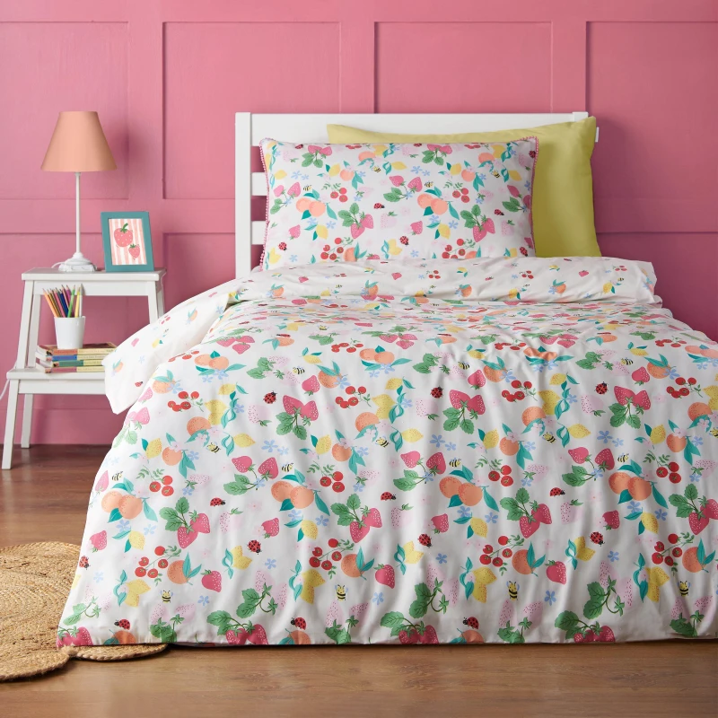 Image of Catherine Lansfield Fruity Friends Childrens Bedding Bright