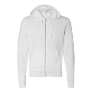 Image of Bella + Canvas Adults Unisex Full Zip Hoodie (L) (White)