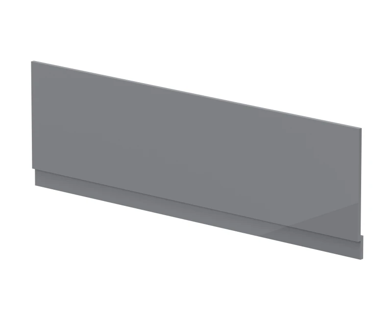 Image of Balterley Bath MDF Front Panel Plinth Gloss Cloud Grey 1800mm Grey Unisex