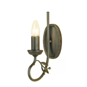 Image of Olivia 1 Light Indoor Candle Wall Light Black, Gold, E14