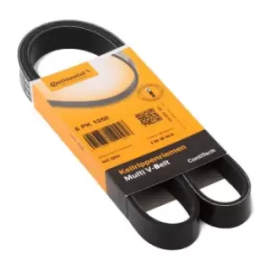 Image of CONTITECH V-ribbed belt 6PK1050 Serpentine belt,Auxiliary belt VW,AUDI,OPEL,Golf V Schragheck (1K1),TOURAN (1T1, 1T2),Passat Variant (3C5)