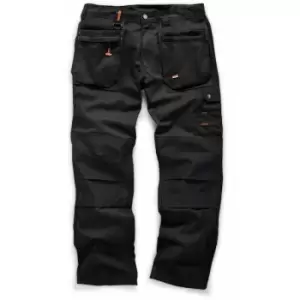 Image of WORKER PLUS Black Work Trousers Trade Hardwearing - 28" Waist - 30" Leg - Scruffs