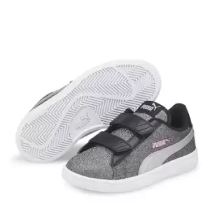 Image of Puma Smash Glitz Court Trainers Child Girls - Black